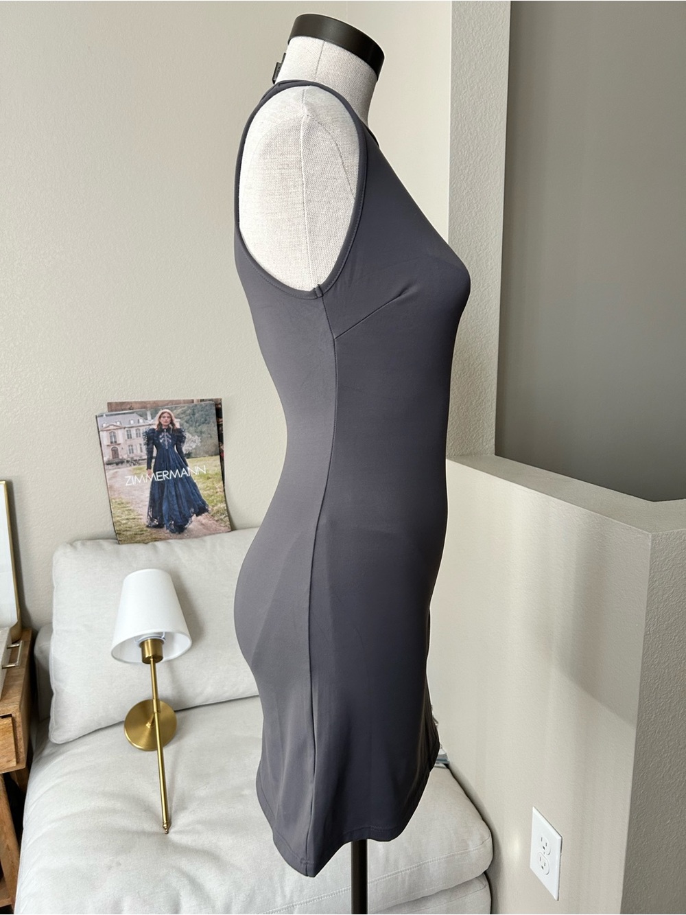 Davis Active Classic Sleeveless Crewneck Dress - Gray - Picture 4 of 7